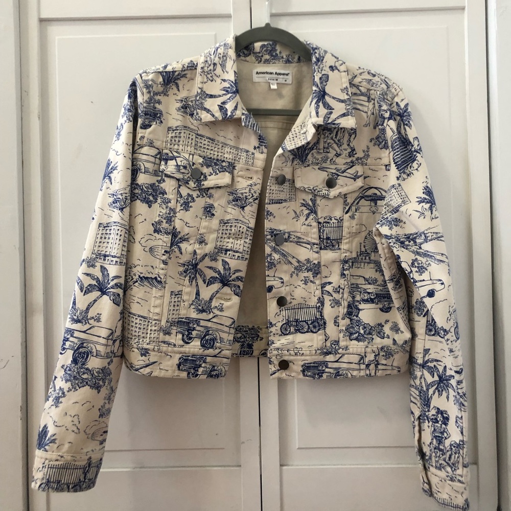 American Apparel Print Denim Jacket